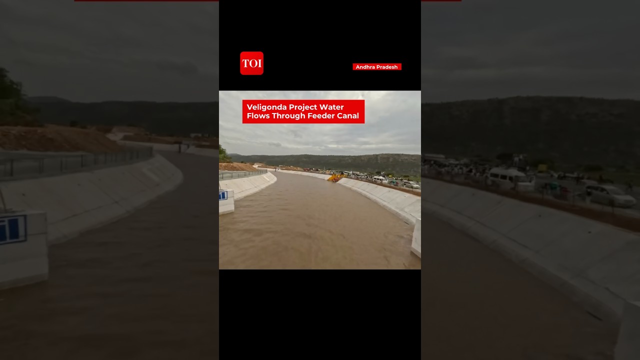 Veligonda Project Water Flows Through Feeder Canal | Drone Visuals