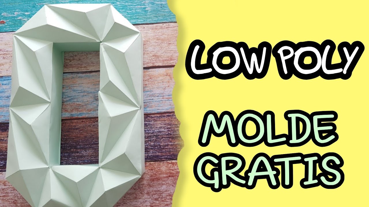 NÚMERO 0 LOW POLY | Números en cartulina 3D