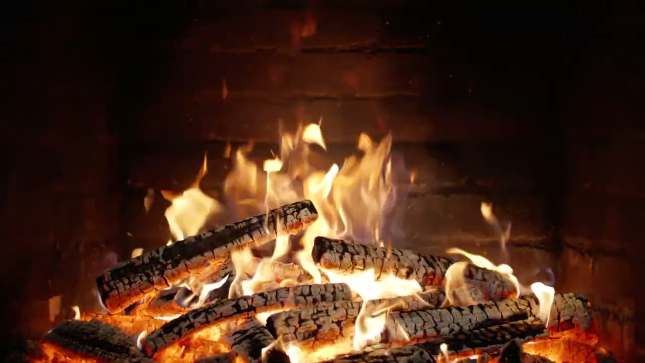 🔥 Evening Glow Fireplace 12 Hours with Burning Logs and Soothing Fire Sounds for Concentration