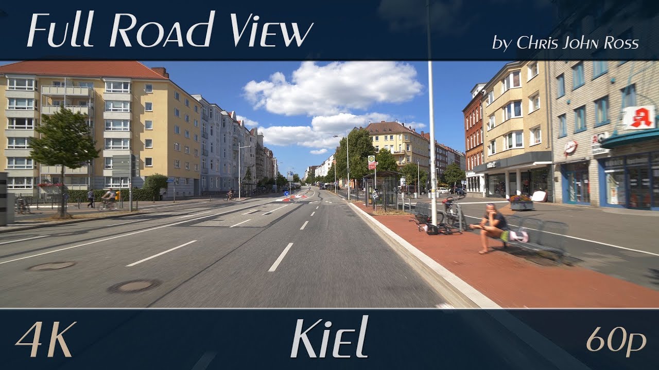 Kiel, Germany: Blücherplatz, Ravensberg, Wik - Holtenauer Straße - 4K (UHD/2160p/60p) Video