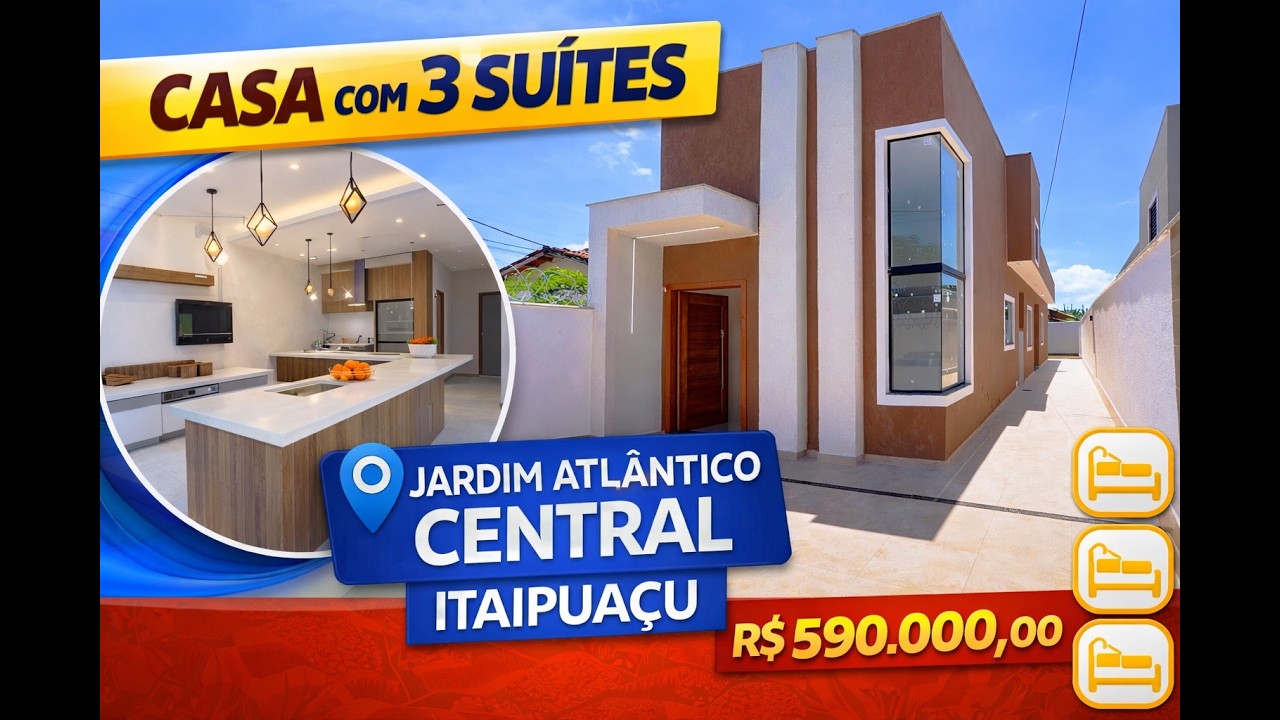 3 Suítes em Itaipuaçu por 590 Mil – Você Compraria? - 1101