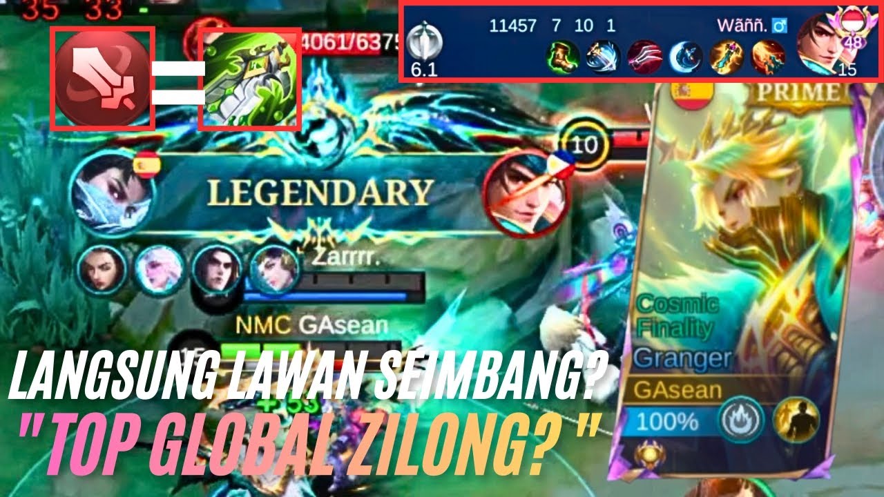 BUSET LANGSUNG LAWAN TOP GLOBAL!! KALI INI GW YANG BIKIN ZILONG MAIN DENGAN TIDAK TENANG!! - MLBB