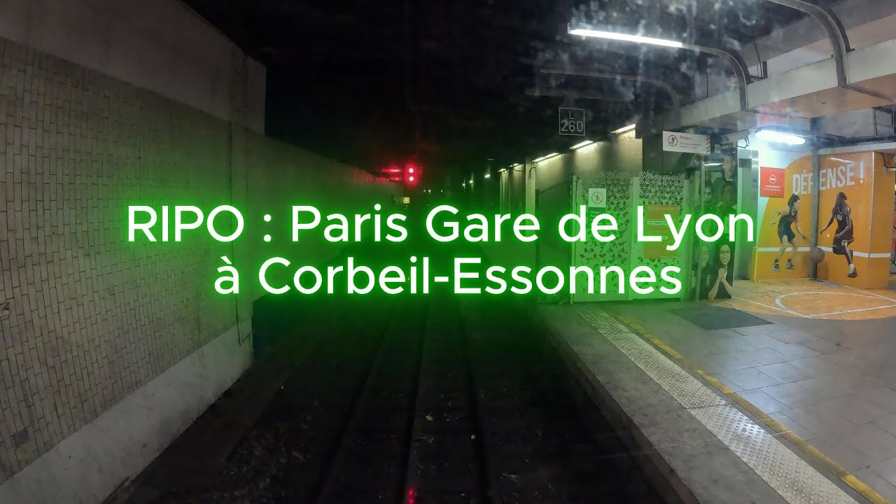 Cab Ride | RER D RIPO |  Paris Gare de Lyon à Corbeil de nuit