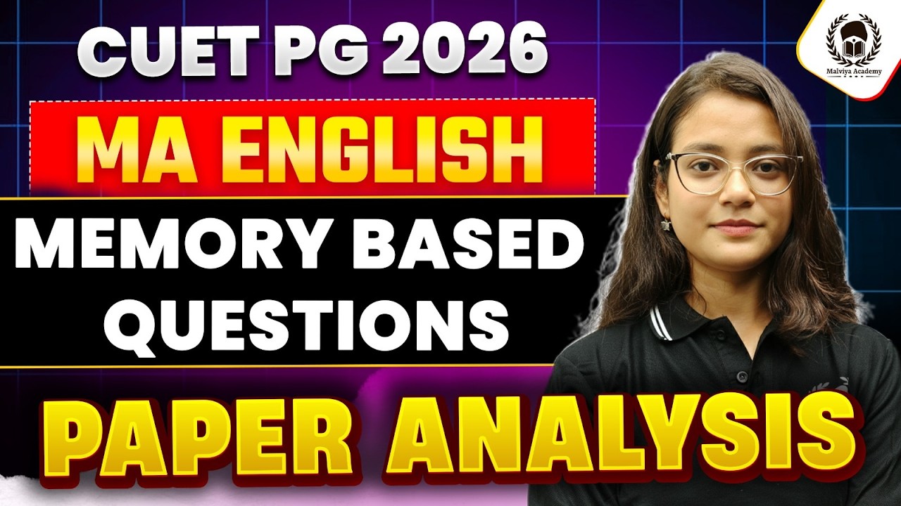 CUET PG 2026 MA English Paper Analysis & Memory Based Question | Simran Ma'am