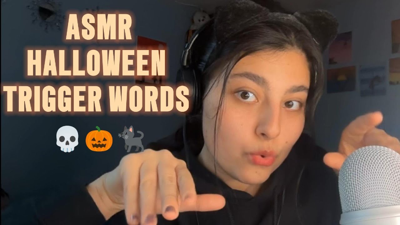 ASMR HALLOWEEN TRIGGER WORDS!!! (SPOOKY VIBES AND HEAVY RAIN) 💀🎃🐈‍⬛