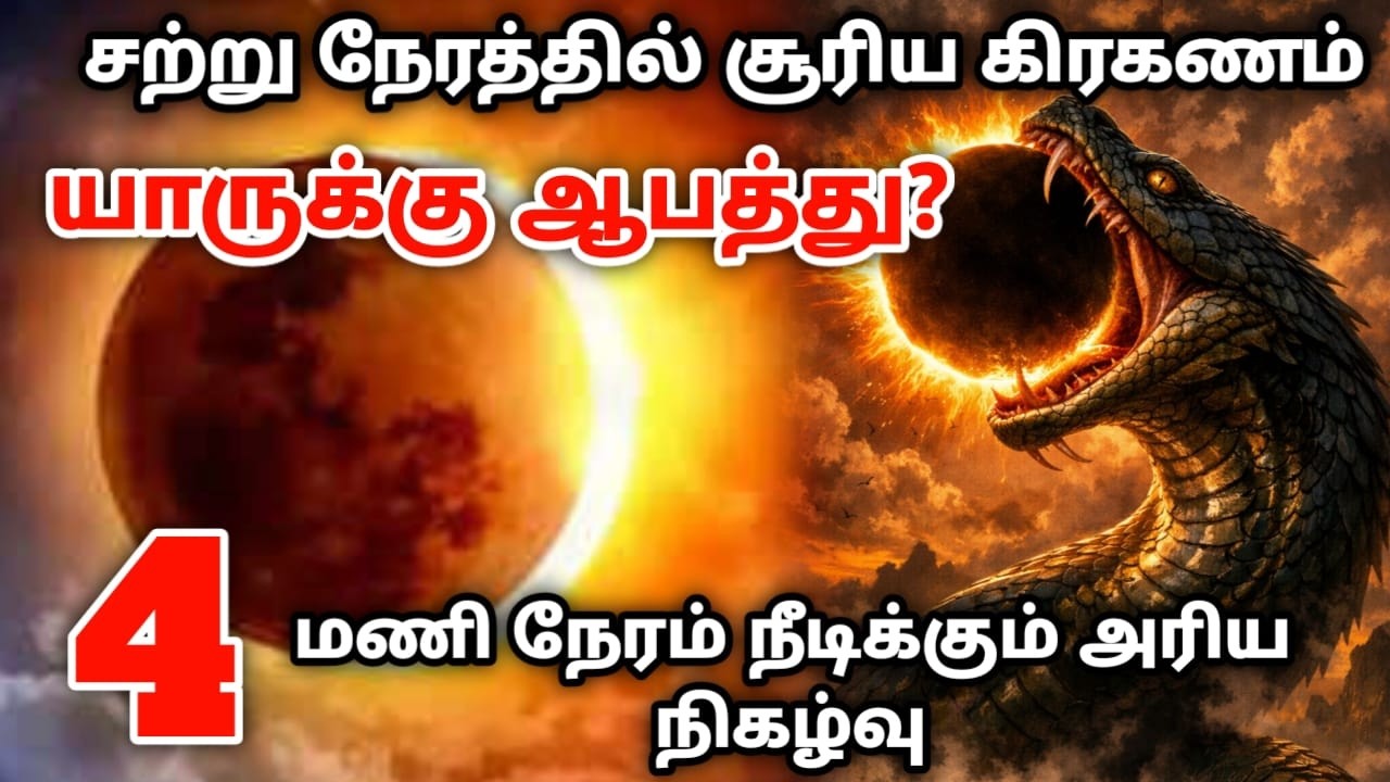 சற்று நேரத்தில் சூரிய கிரகணம் யாருக்கு ஆபத்து நான்கு மணி நேரம் நீடிக்கும் நிகழ்வு !