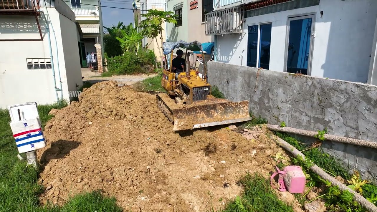 Start Opening Amazing Project! Landfill on Flooded Area Using Skill Dozer D20A with 5Ton Trucks