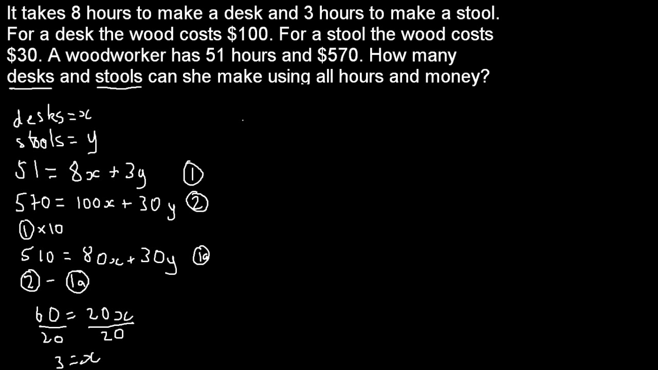 Worded Simultaneous Equations?