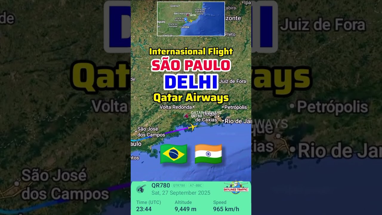 ✈️ Рейс Сан-Паулу — Дели 🇧🇷➡️🇮🇳 | Катарские авиалинии QR780 и QR578