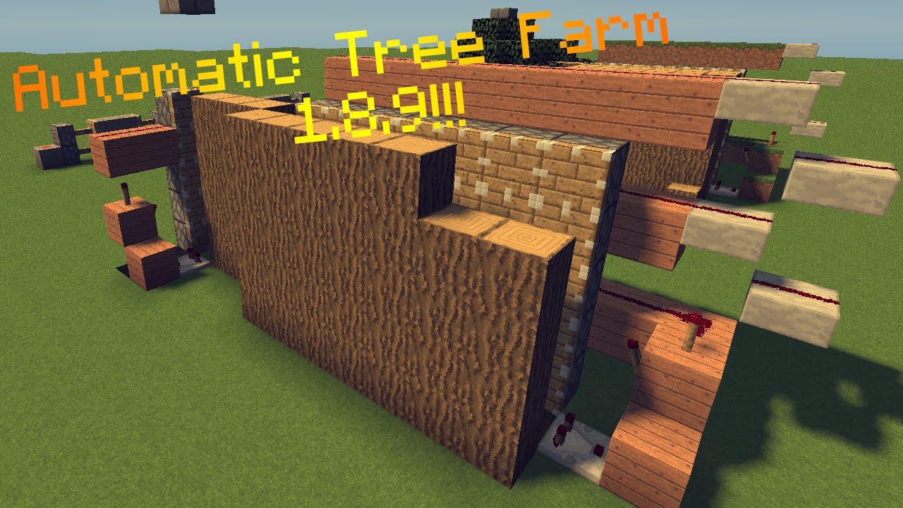 Minecraft 1.8.9 How to build an automatic compact tree farm!!!
