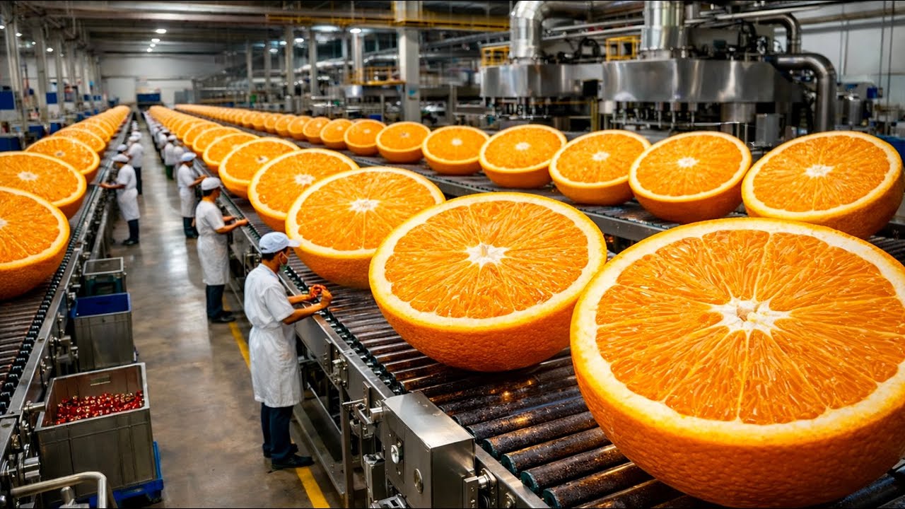 Inside an Orange Processing Factory | 8 Products Made From Oranges