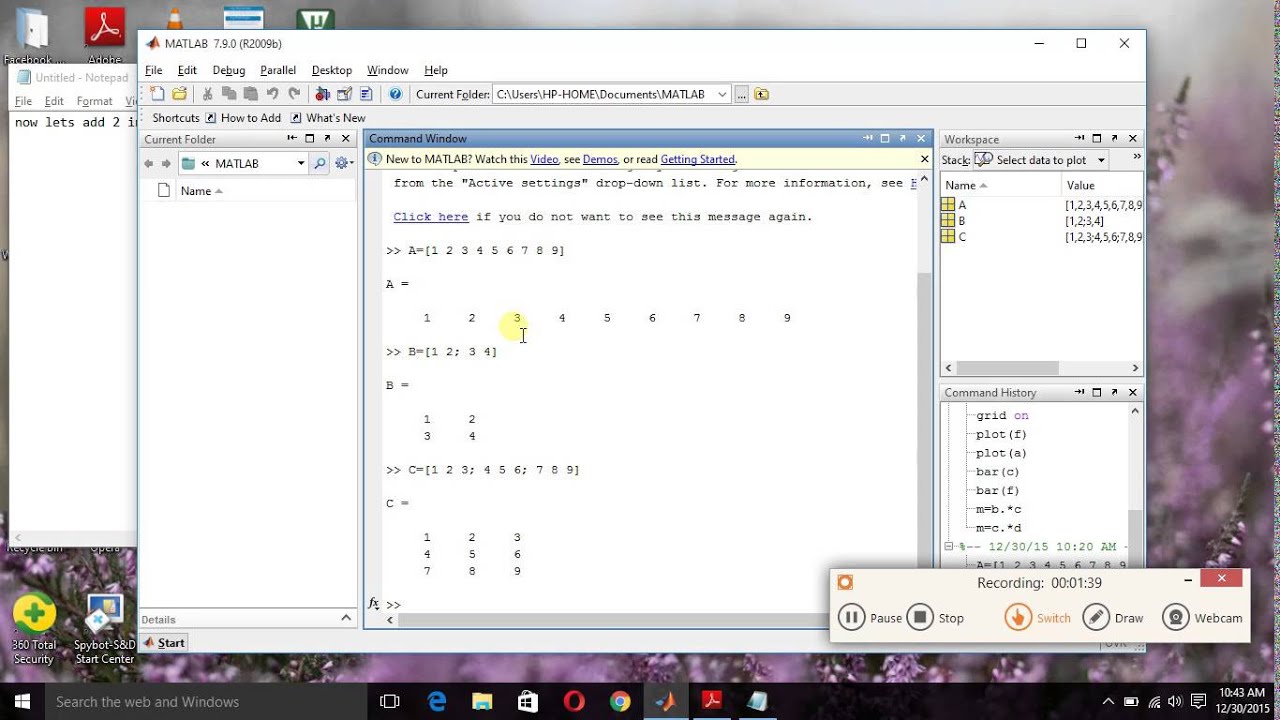 MATLAB Programming 2 - Metrix intro
