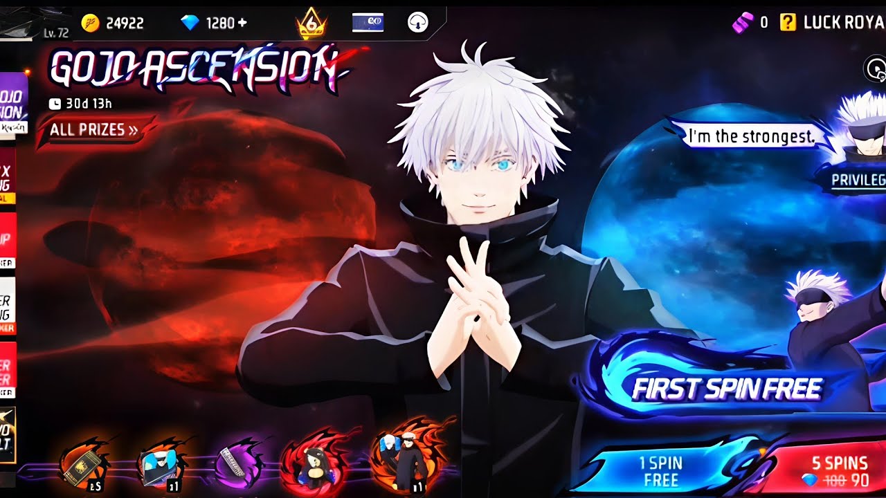 Free Fire New Event TodayGojo Ascension Event Full Details Gojo Bundle Sirf 880 Diamond me