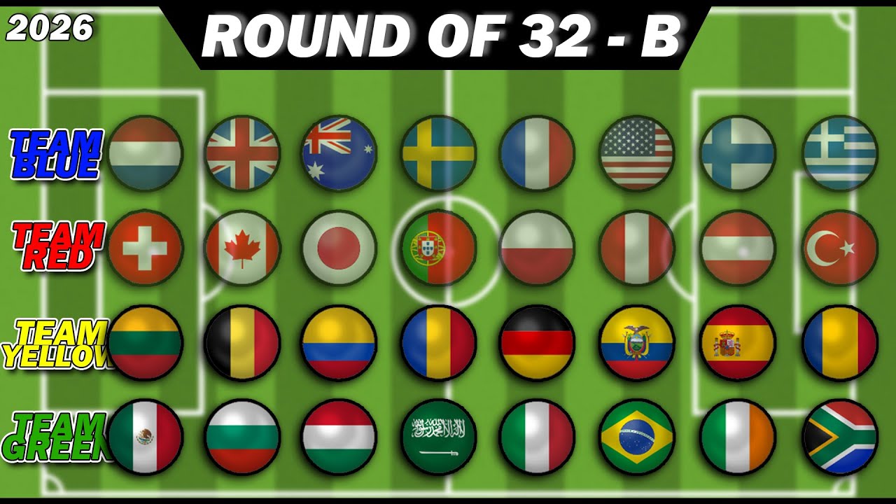 ROUND OF 32 - B: *NEW* Color League World Cup Football Soccer Marble