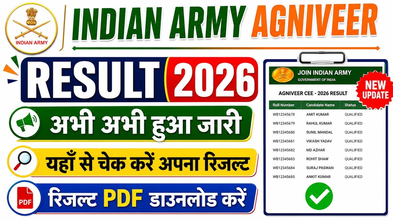Army Agniveer Result 2026 🔴 Army Agniveer Result 2026 Kaise Check Kare | Agniveer Result 2026