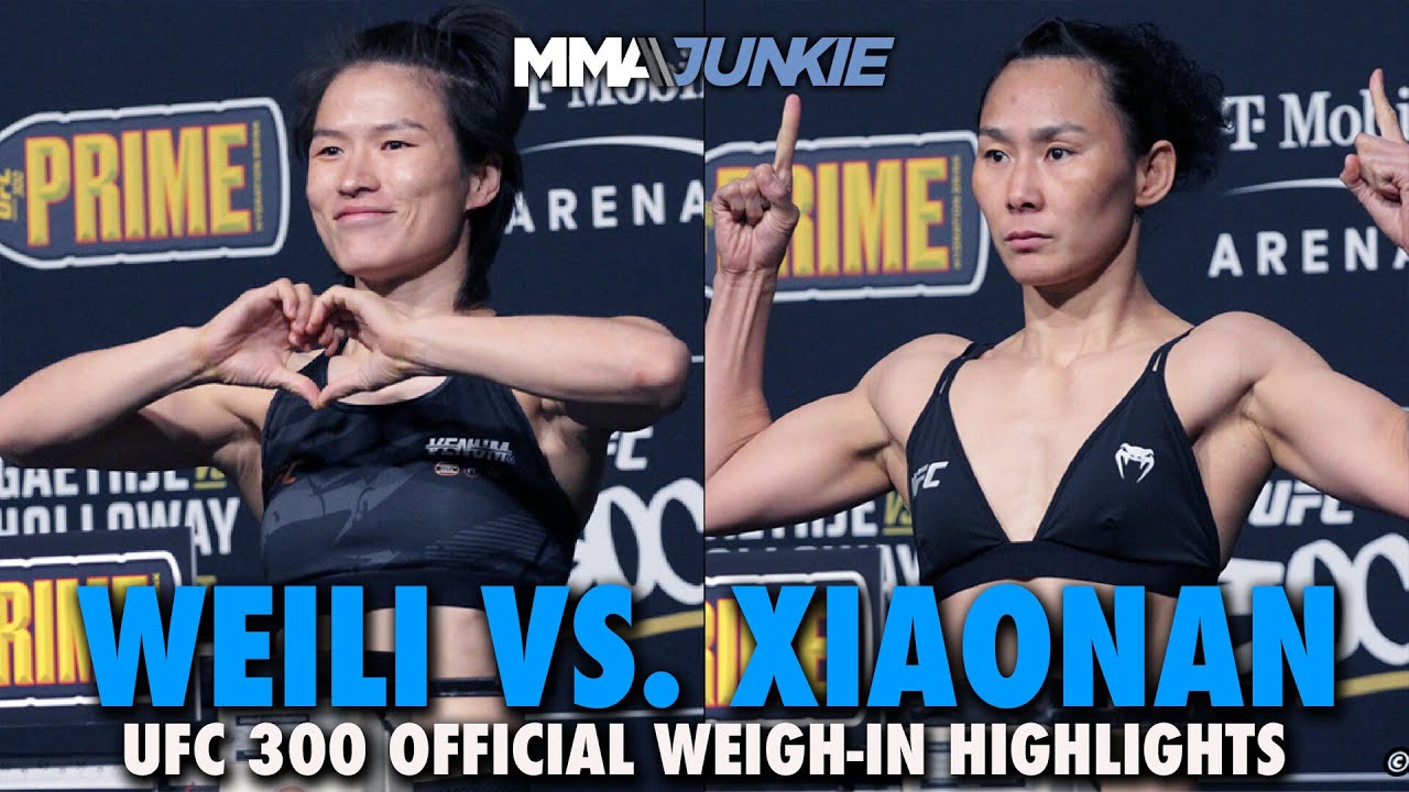 Zhang Weili, Yan Xiaonan Make Weight for All-China Title Fight | UFC 300