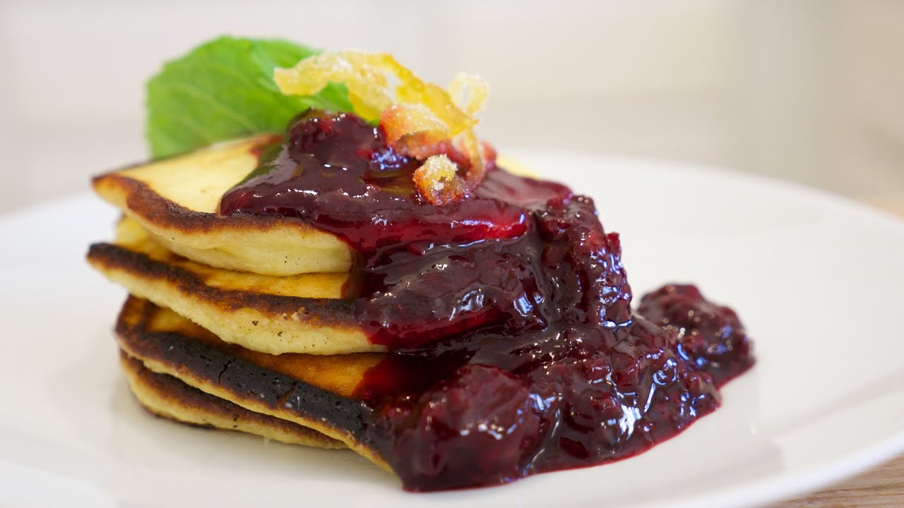 Lemon Ricotta Pancakes with Homemade Blackberry Jam