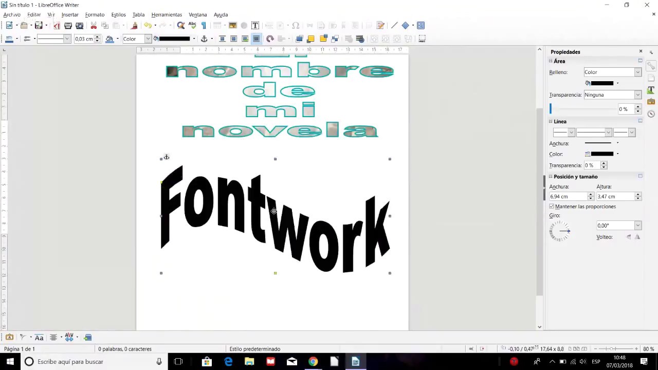 Curso de LibreOffice Writer. FontWork