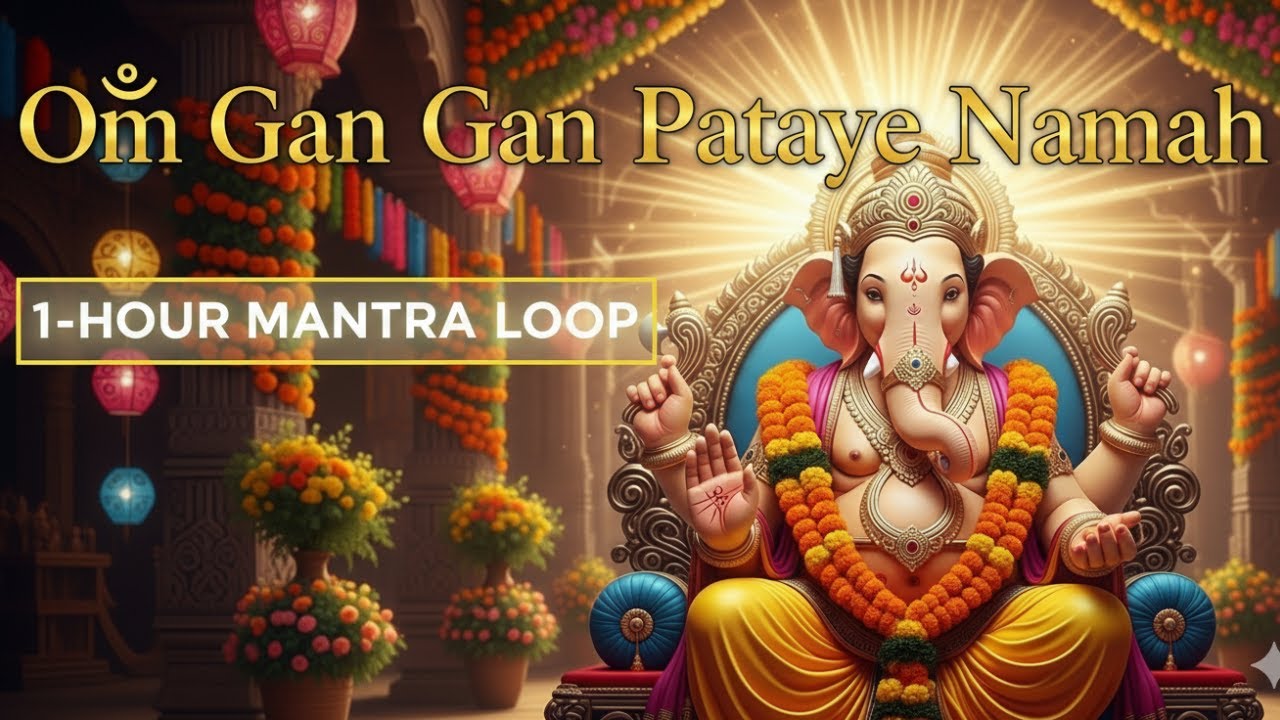 Ganesh Mantra 1 Hour Loop | Om Gan Ganpataye Namah | Powerful Meditation Chant