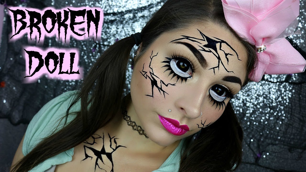 Cracked Doll Halloween Makeup Tutorial | BeautyByJosiek | Broken Doll Makeup | Halloween 2018