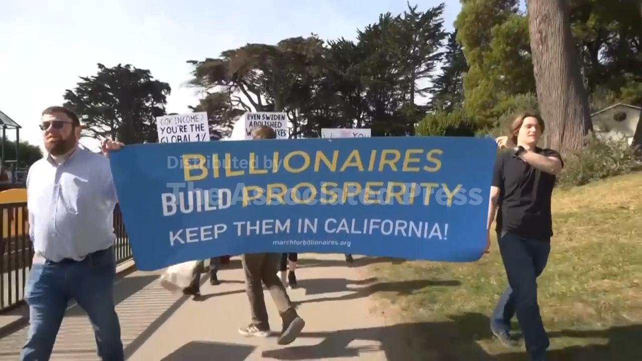 Protesters march through San Francisco in support of billionaires