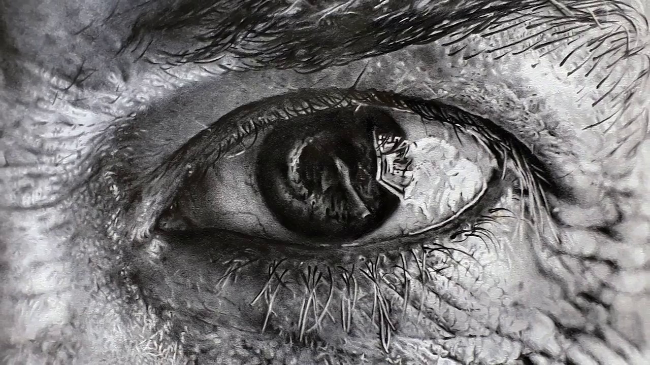 Hyperrealism - Time lapse drawing the eye  No1