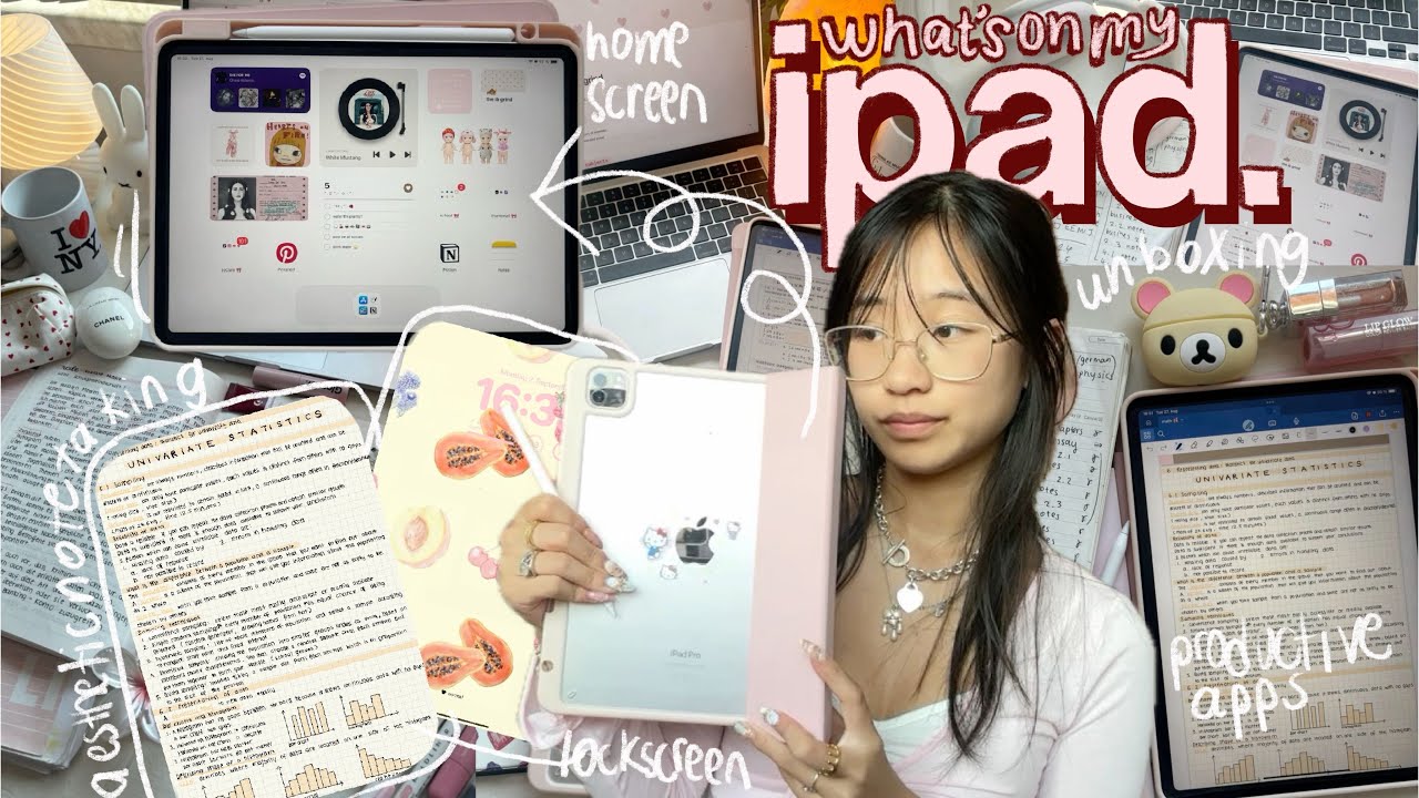 ౨ৎ🩰 WHAT&rsquo;S ON MY IPAD PRO 11&rdquo;+ apple pencil UNBOXING 🐆꩜ aesthetic home screen, widgets+ note taking