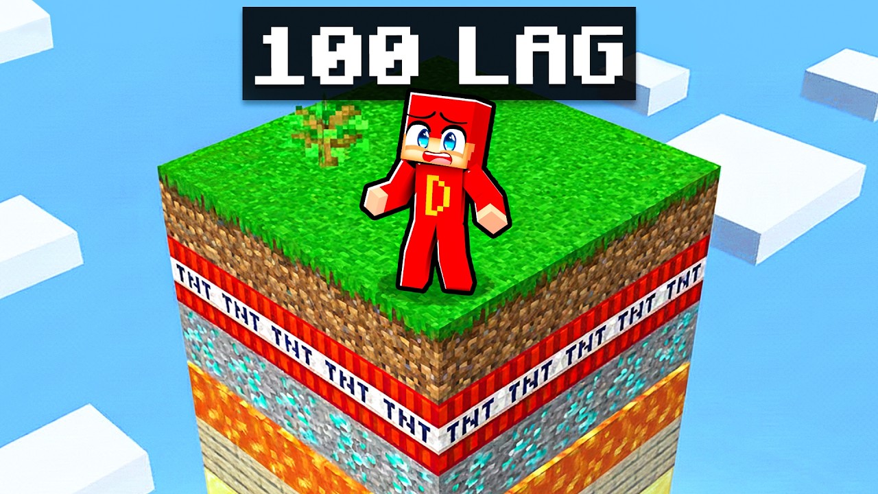 Overlever På Et Chunk Med 100 LAG i Minecraft!