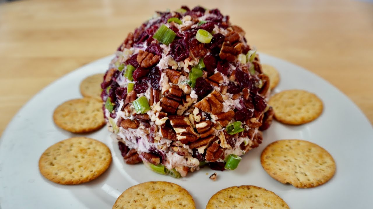 Vegan Cranberry Pecan Cheese Ball