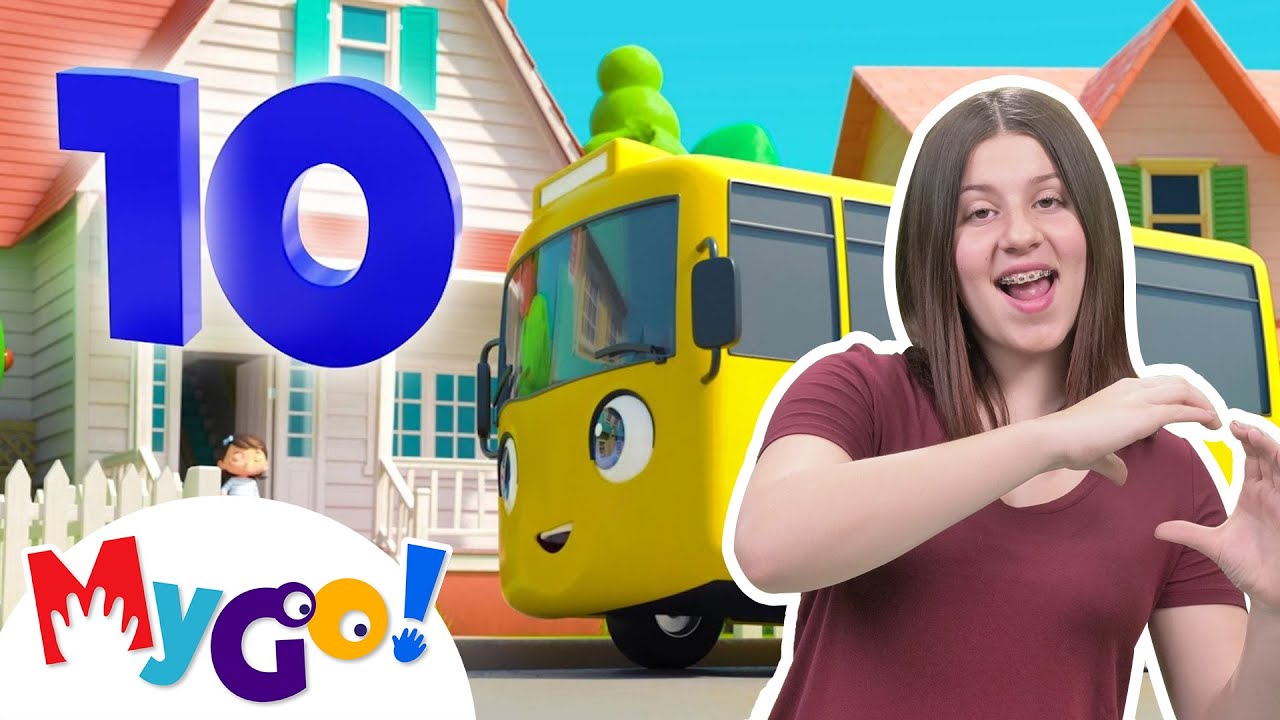 Ten Little Buses | MyGo! Sign Language For Kids | Lellobee Kids Songs