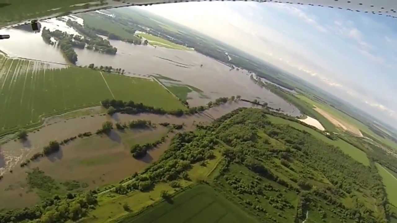 Hochwasser Bernburg - Überflug am 04.06.2013