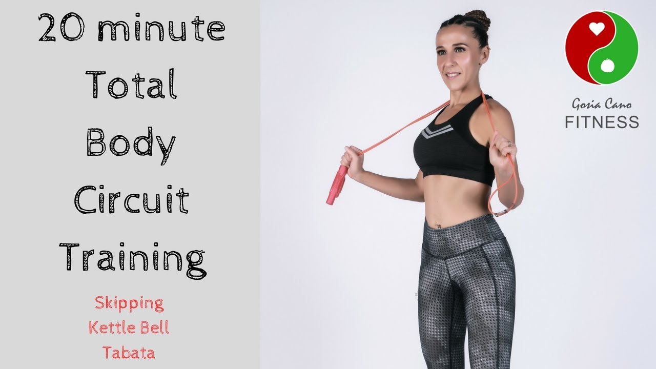 20 minute Total Body Circuit Training-Skipping, Kettle Bell, Tabata