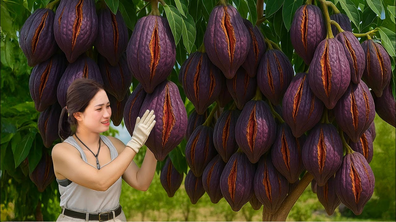 Harvesting Mutant Cocoa To Sell | Ingredients to make super expensive Dubai chocolate. Lý Tiểu Lyến