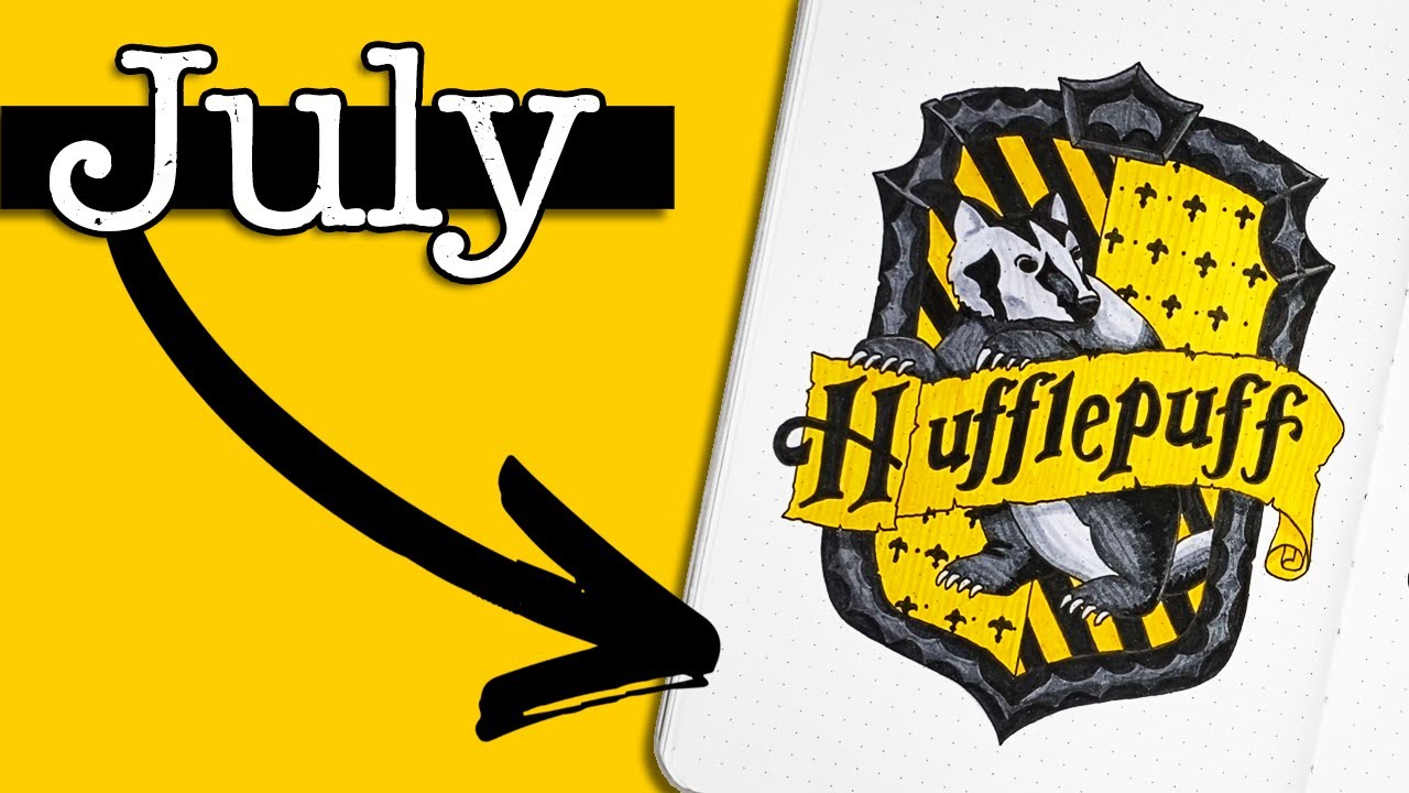 July Bullet Journal Setup 💜 Hufflepuff bullet journal theme