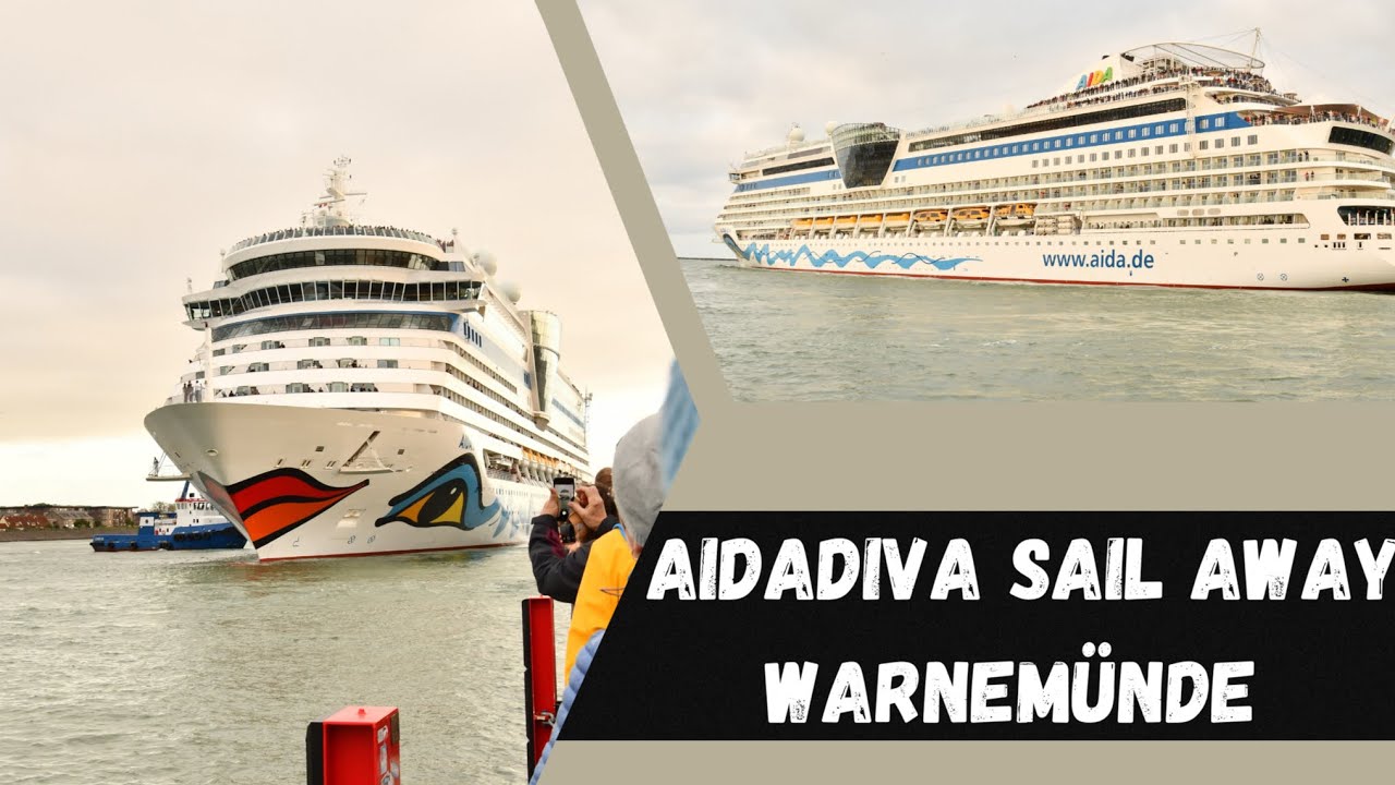 Zeitraffer: AIDAdiva Sail Away aus Warnemünde am 11.10.2025 💋 | 