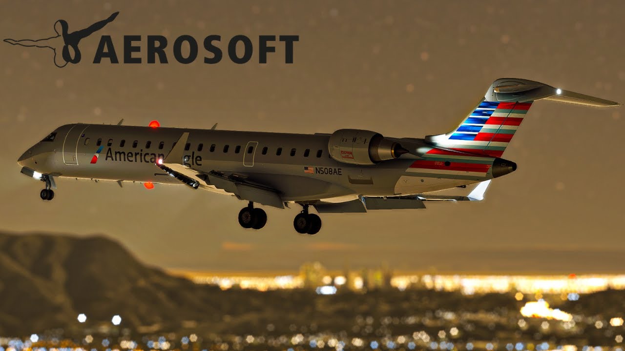 NEW AEROSOFT CRJ-700 | Las Vegas to Burbank | BEAUTIFUL GRAPHICS | MSFS