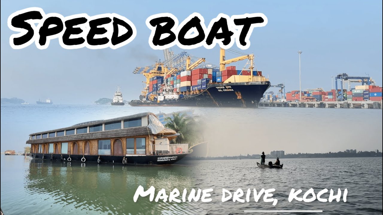 Kochi Speed Boat Ride | Marine Drive Kerala Backwaters Experience | South India Travel Vlog