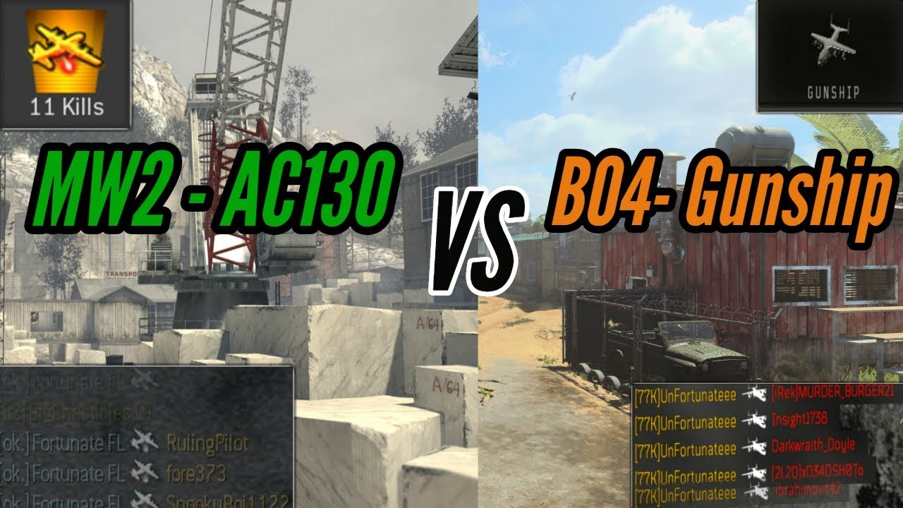 MW2- AC130 VS BO4 GUNSHIP... Which Is Better?