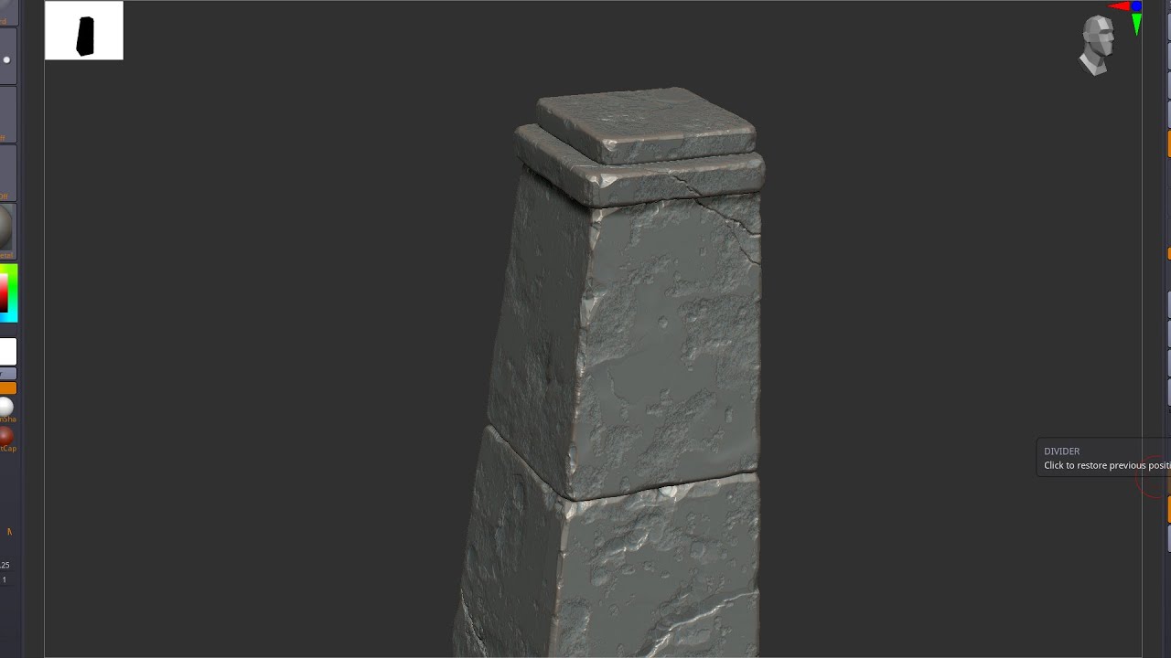[Game Graphics]Zbrush Brick Wall Sculpting