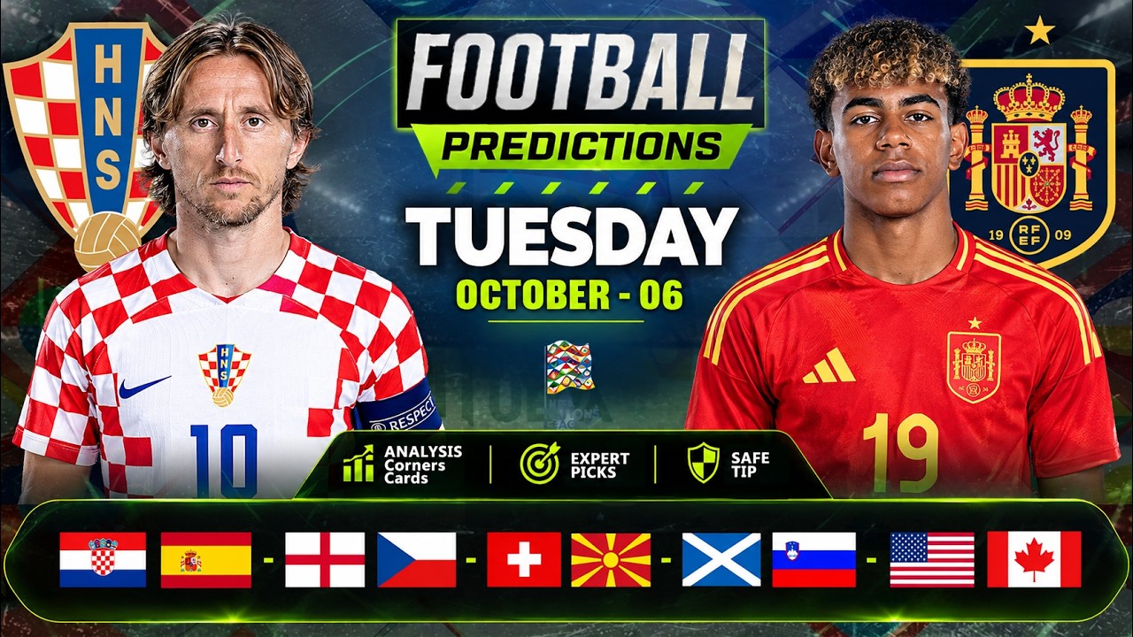 Football Predictions Today 06 October | BTTS & Over 2.5 | UEFA Nations League