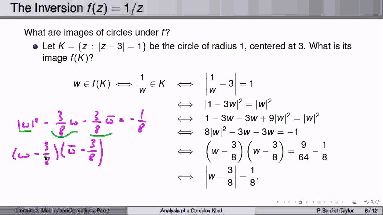 Week4Lecture3: Möbius transformatios, part I