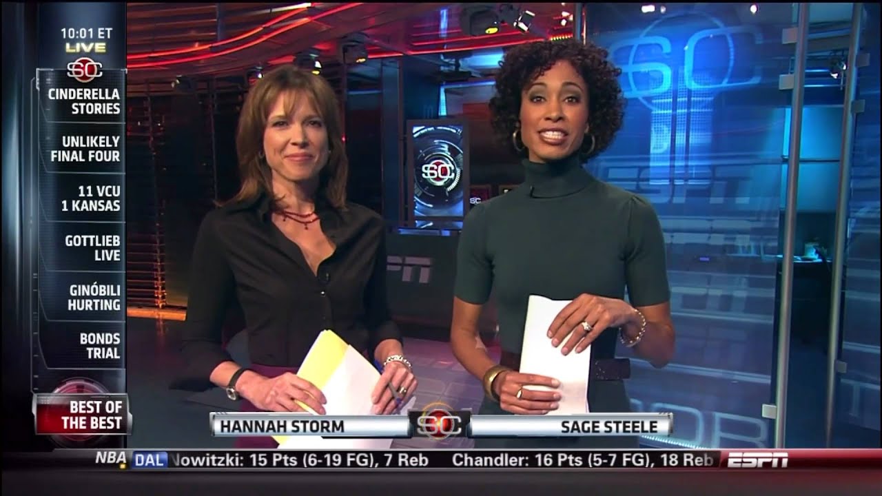 Hannah Storm tight blue dress 03 28-29 11 SC w/Sage Steele HD