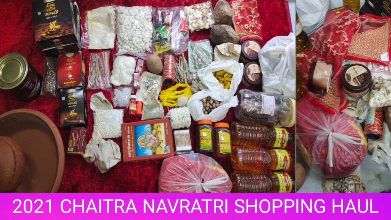 ]13-April-2021]चैत्र नवरात्र पूजन सामग्री शॉपिंग हॉल-Navratri Pujan Samagri Shopping Haul And List