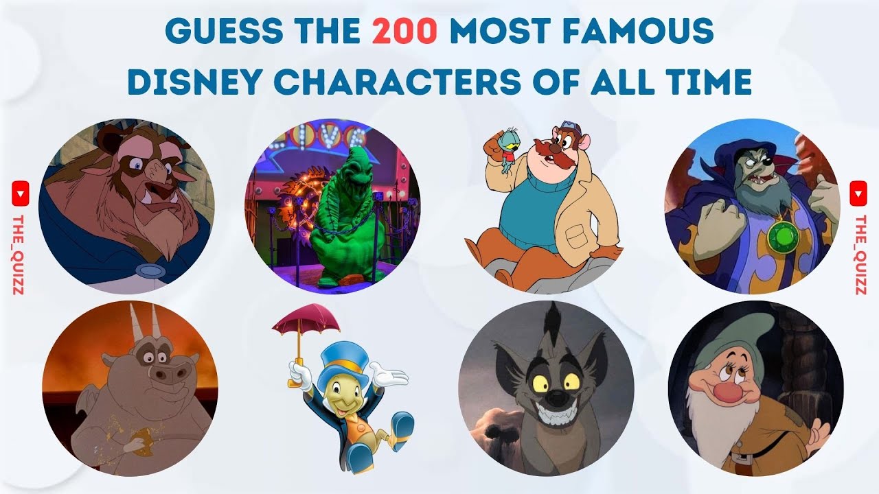 GUESS THE 200 MOST FAMOUS DISNEY CHARACTERS OF ALL TIME | THE QUIZ!