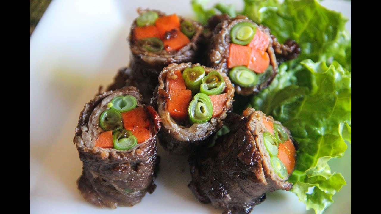 Beef Roll Up with Vegetables Recipe - Japanese Cooking 101