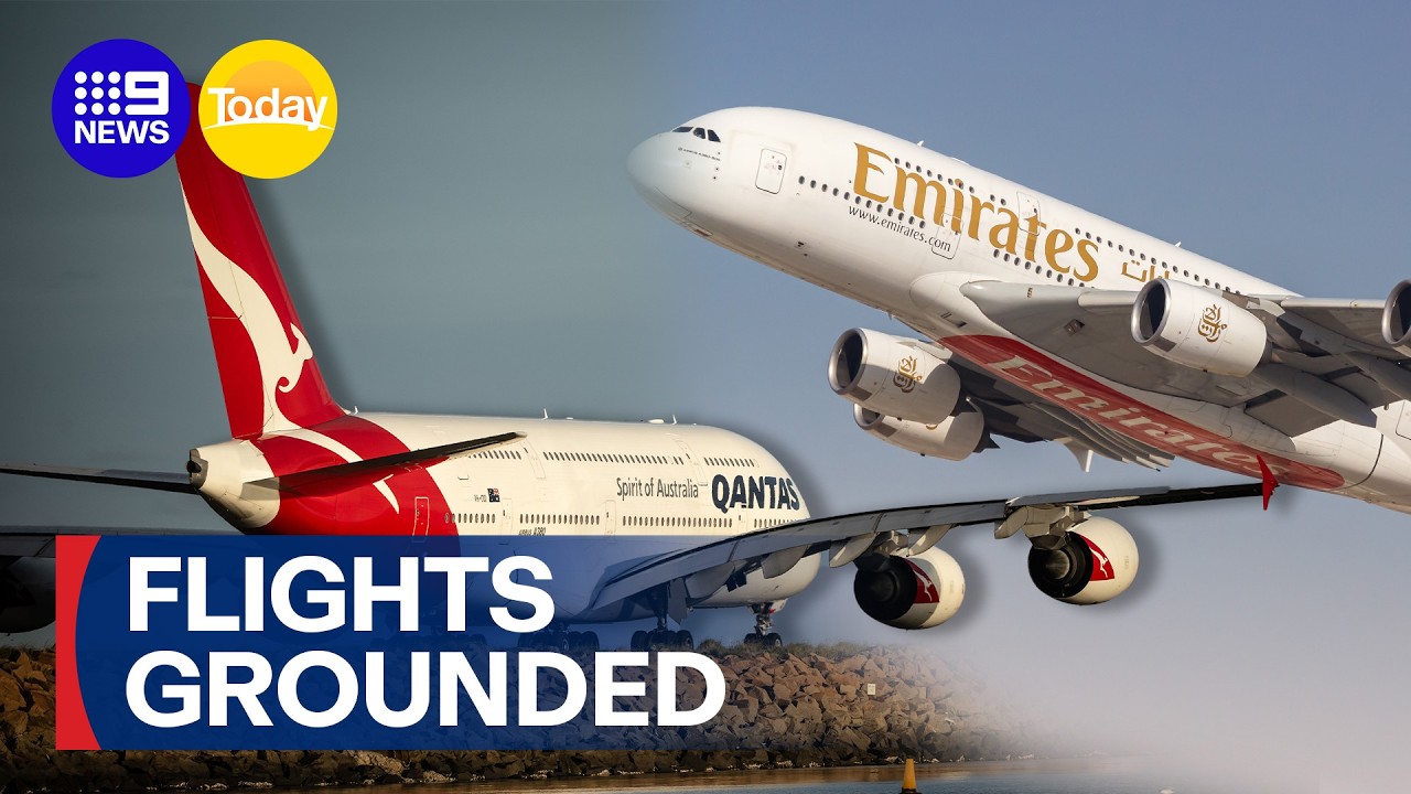 Fleet of A380 aircraft undergoing inspection after cracks found in wing component | 9 News Australia
