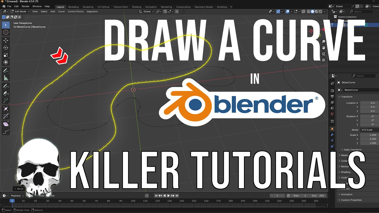 Drawing a Bezier Curve in Blender