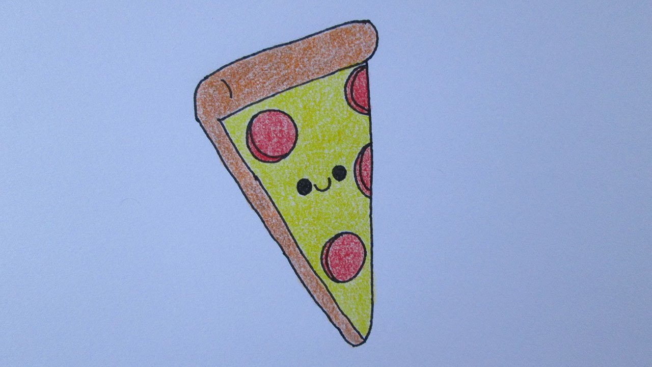 Como desenhar uma fatia de pizza