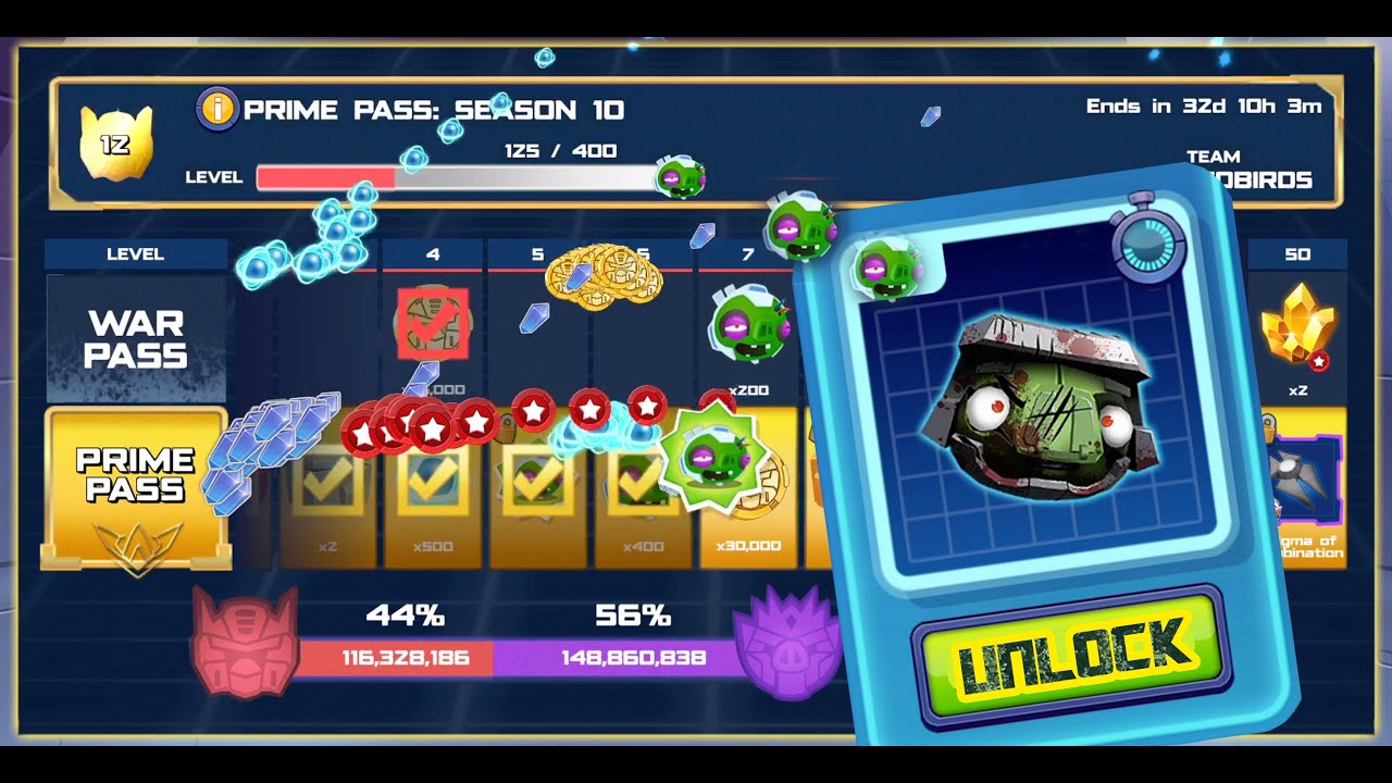 Angry Birds Transformers - PRIME PASS: SEASON 10 - Sergeant Devastator UNLOCKED
