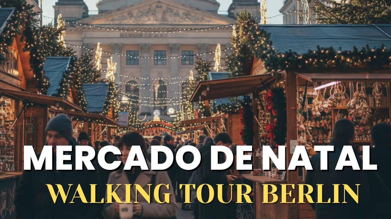 MERCADO DE NATAL BERLIM 4K 🎧 | Walking Tour imersivo no Humboldt Forum | Sons do Natal ASMR